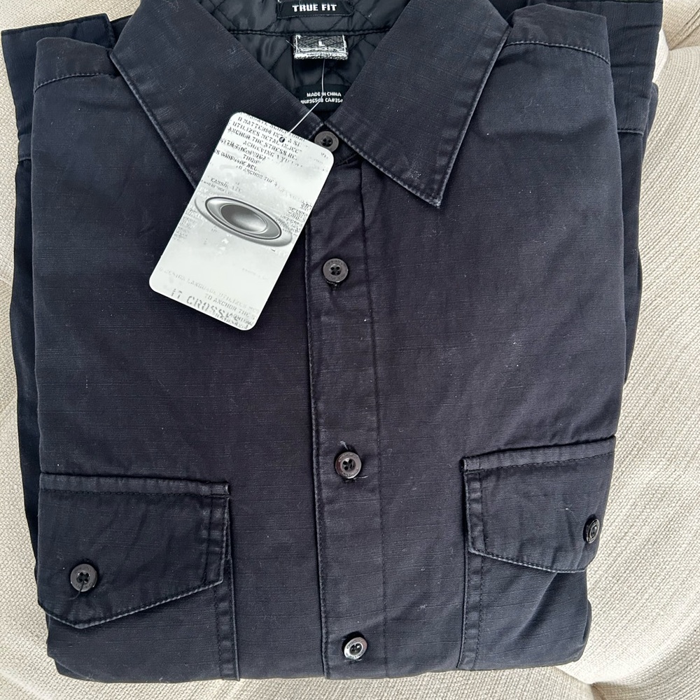 Oakley Tru Fit Black Shacket Quilted Interior Men’s Lg New in Pkg Retail $75 - Picture 5 of 17